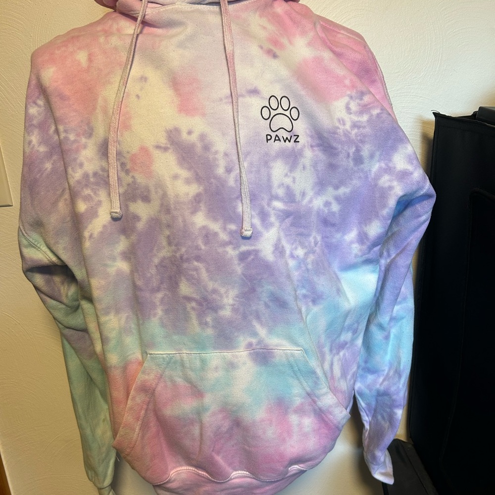 PAWZ pink tie-dye hoodie, XL